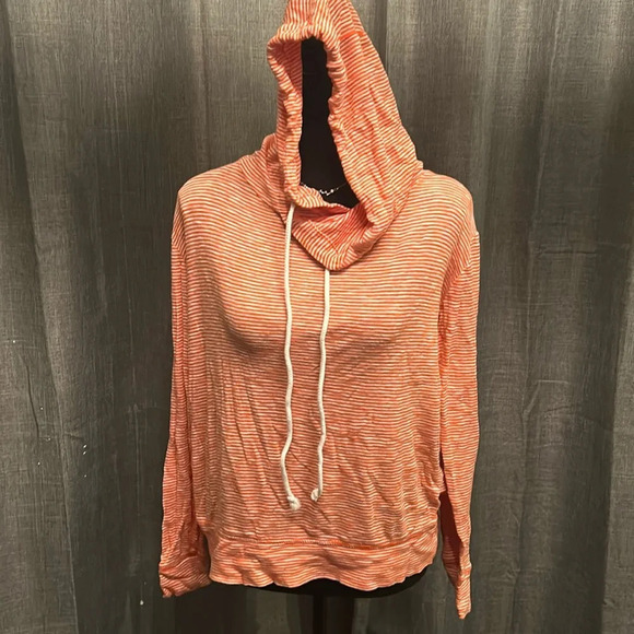 Orange and White Striped J. Crew Hoodie - Picture 1 of 5